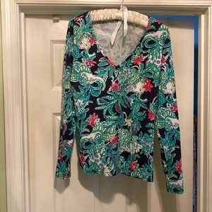 Lilly Pulitzer cotton spandex v neck top